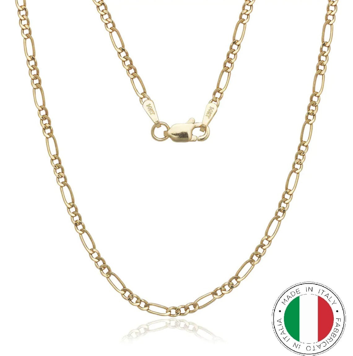 Dainty 14K Yellow Gold Italian Figaro Link Chain Necklace 2MM Pure 14 Karat Gold Necklaces, 16''-24ā' Men Women Unisex 14k Figaro Link Chain, Women Girls Men Boys Necklace14K Gold 16" 18" 20" 22" 24 30"ā¦