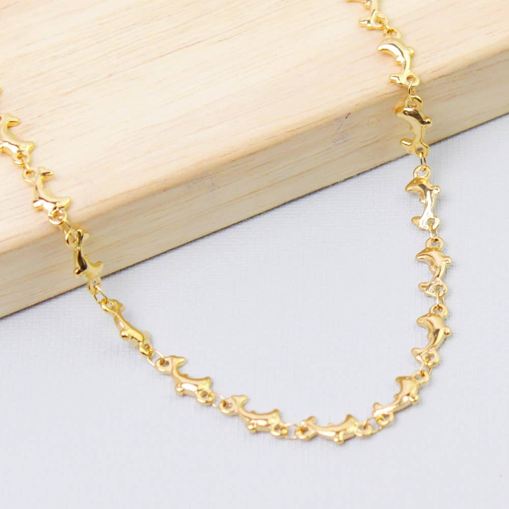 18K Gold Plated Dolphin Anklet