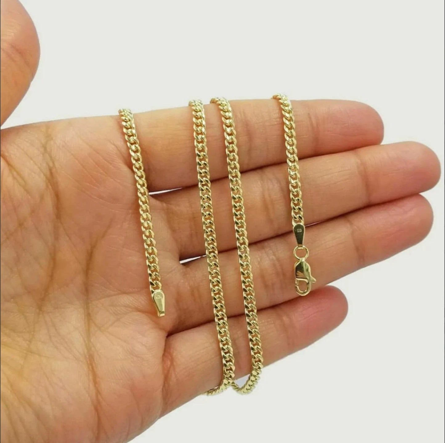 Dainty 10K Yellow Gold Italian Miami Cuban Link Chain Necklace 3MM Pure 10 Karat Gold Necklaces, 16''-24ā' Men Women Unisex 10k Miami Cuban Link Chain, Women Girls Men Boys Necklace 10K Gold 16" 18" 20" 22" 24"