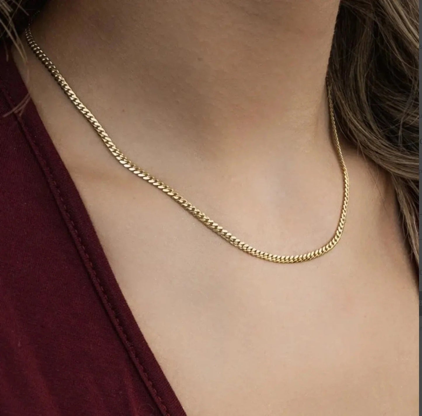Dainty 10K Yellow Gold Italian Miami Cuban Link Chain Necklace 3MM Pure 10 Karat Gold Necklaces, 16''-24ā' Men Women Unisex 10k Miami Cuban Link Chain, Women Girls Men Boys Necklace 10K Gold 16" 18" 20" 22" 24"