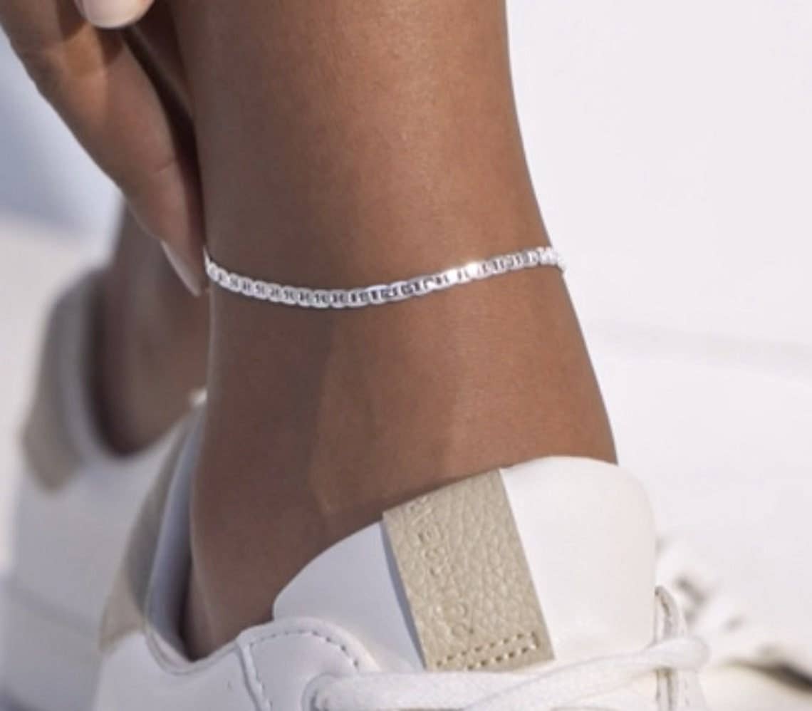 White Gold Plated Mariner Anklet