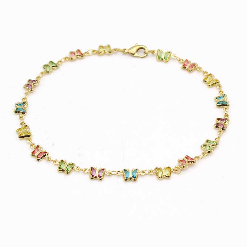 18K Gold Plated High Polish Finish Multi Color Crystal Butte