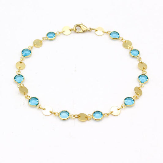 Aquamarine Crystal Ankle Bracelet