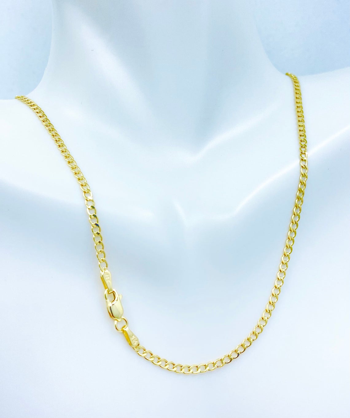 10K Yellow Solid Gold Italian Cuban Curb Chain Necklace 2.8MM Pure 10 Karat Gold Necklace, 16''-30’' Men Women Unisex Teens 10k Cuban Curb Chain