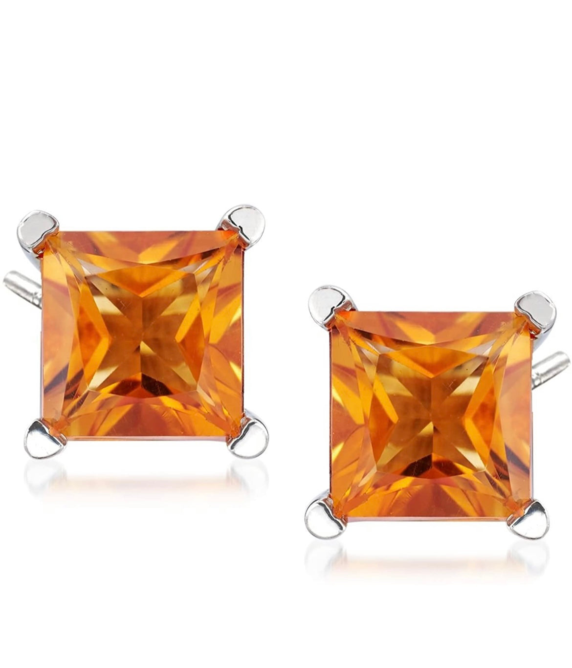 Sterling Silver Citrine Gemstone Studs - 2 Styles