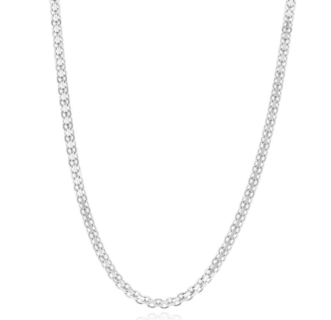 Sterling Silver Bismark Link Chain Necklace - 5 Length