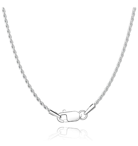 Pure .925 Sterling Silver Rope Chain 2.2MM Choker Stacking Necklace - 5 Lengths