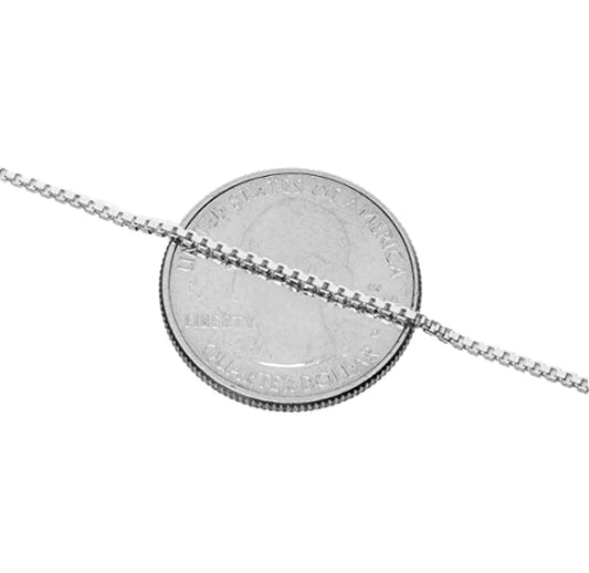 925 Solid Sterling Silver Italian Box Link 1.1MM Chain Necklace, 16''-30’' Men Women Unisex Teens Silver Box Chain Necklace