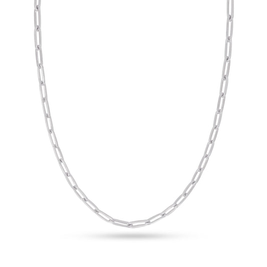 Pure .925 Sterling Silver Paperclip Chain 3MM Choker Stacking Necklace - 9 Lengths