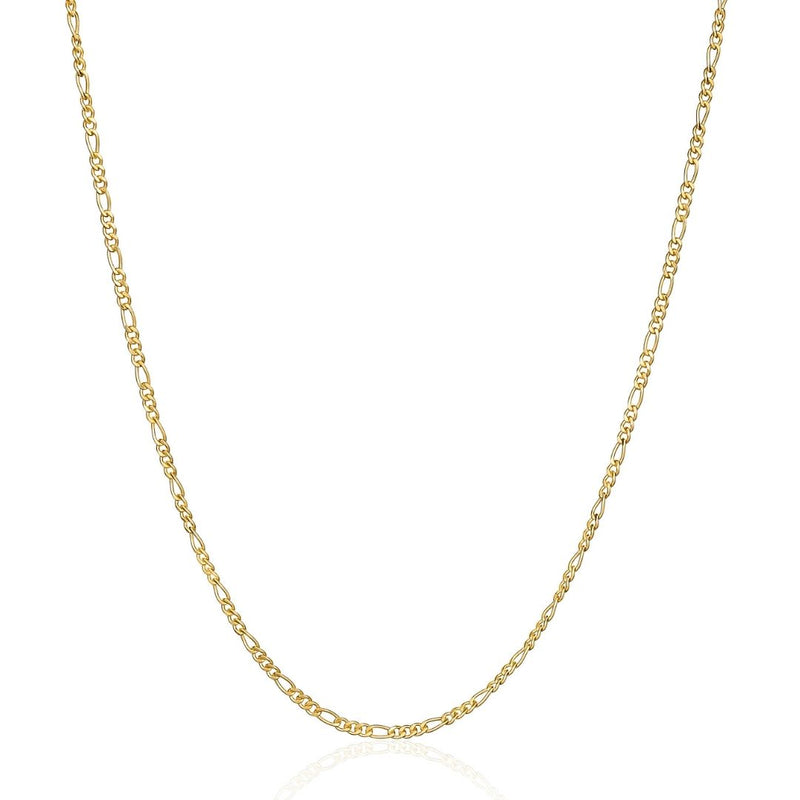 18K Gold Plated 2mm Figaro Chain Necklace