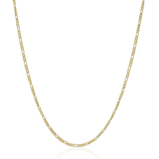 18K Gold Plated 2mm Figaro Chain Necklace