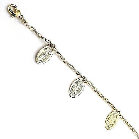 14K Solid Gold Plated Guadalupe Anklet