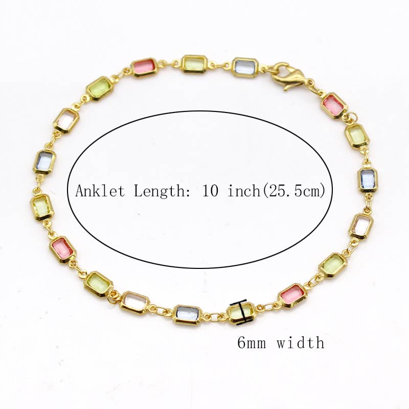 18K Gold Plated Gold And Multi Color Light Color Crystal