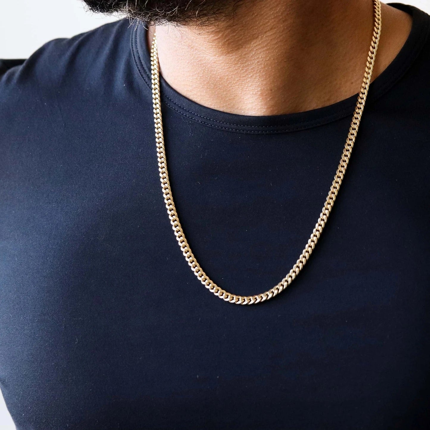 Dainty 10K Yellow Gold Italian Miami Cuban Link Chain Necklace 3MM Pure 10 Karat Gold Necklaces, 16''-24’' Men Women Unisex 10k Miami Cuban Link Chain, Women Girls Men Boys Necklace 10K Gold 16" 18" 20" 22" 24"