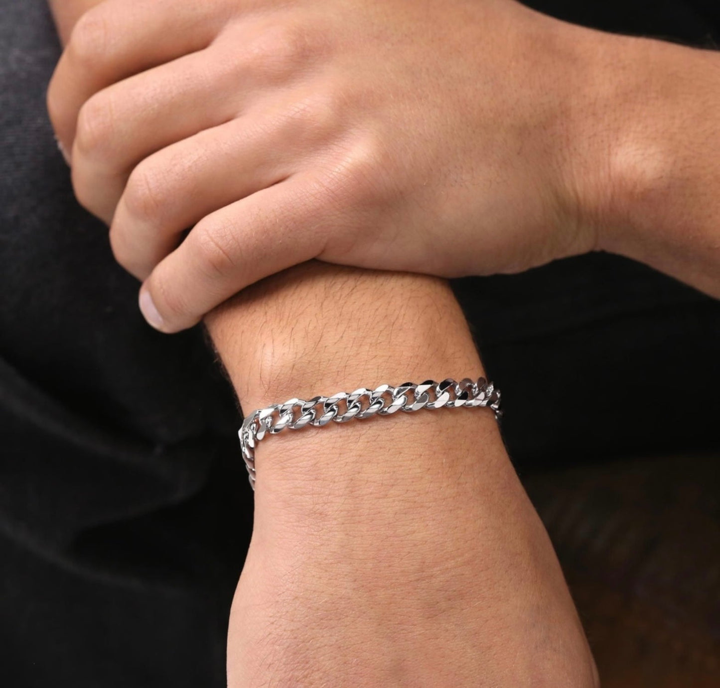 925 Solid Sterling Silver 8MM Chain Link Bracelets - 2 Styles