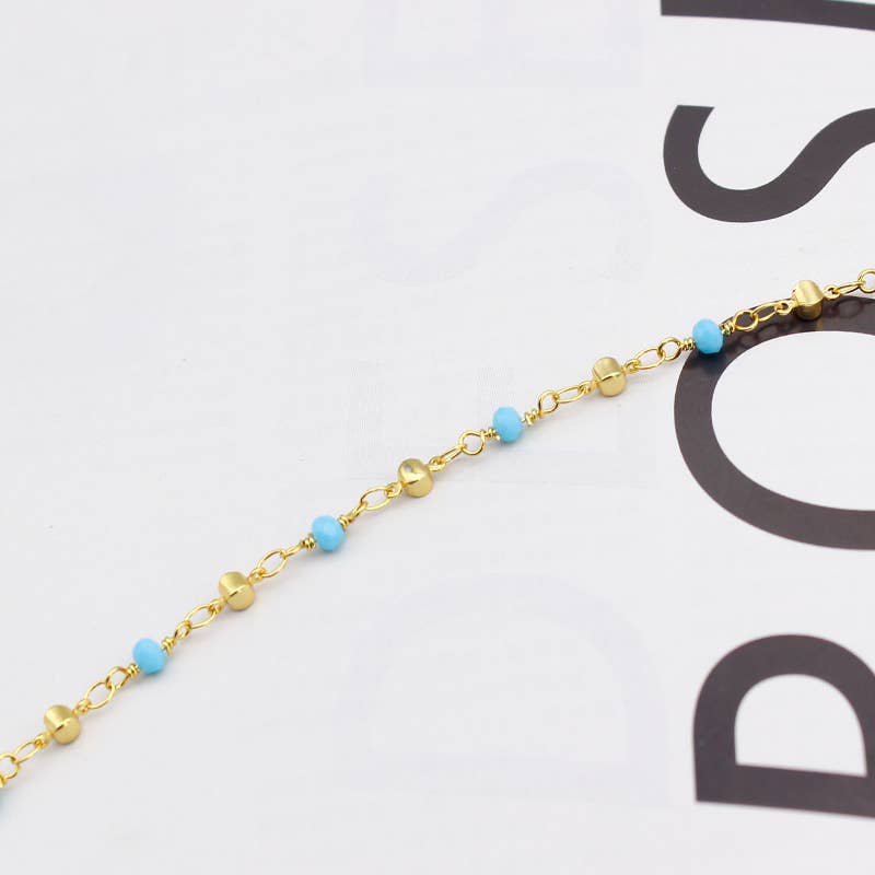 High Finish Polish Turquoise Ball Ankle Bracelet