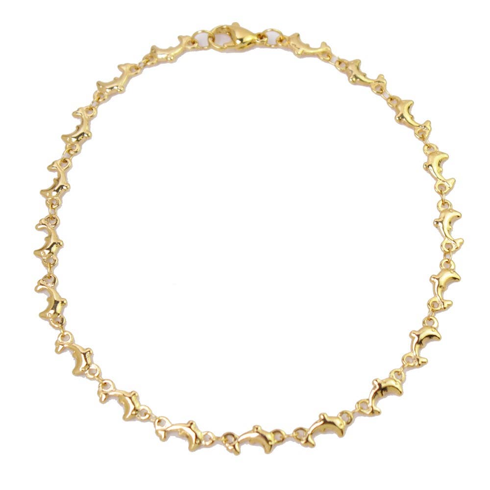 18K Gold Plated Dolphin Anklet