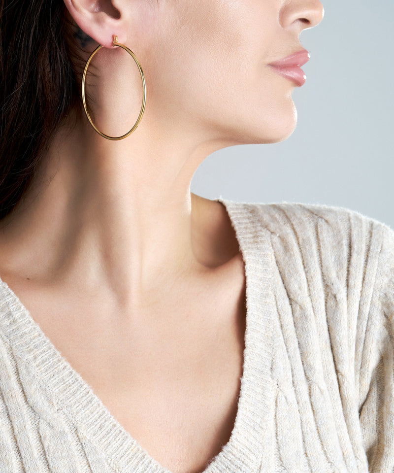 18K Gold Plated 2mm Hoop Earrings