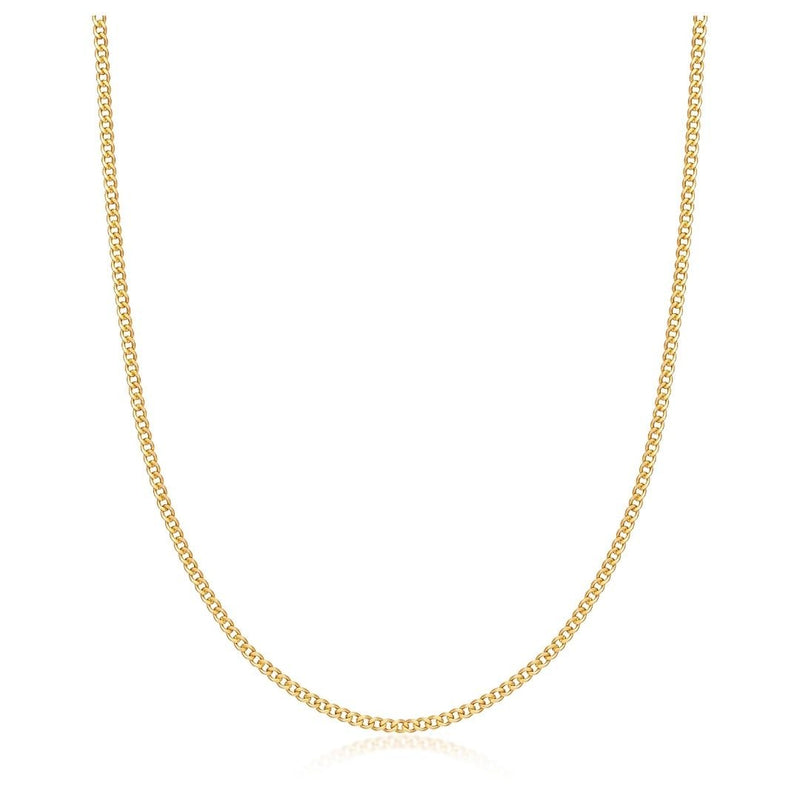 18K Gold Plated 2mm Cuban Link Necklace