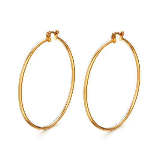 18K Gold Plated 2mm Hoop Earrings