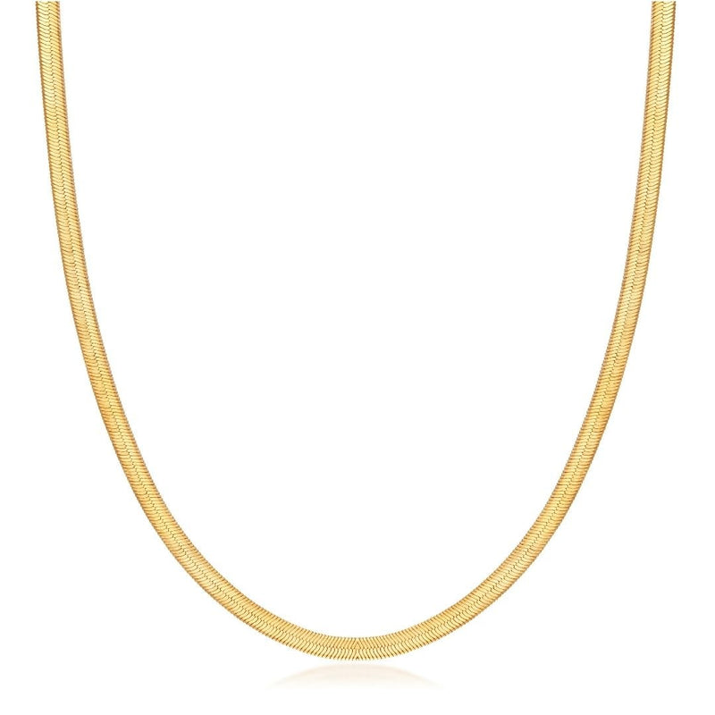 18K Gold Plated 4mm Herringbone Necklace