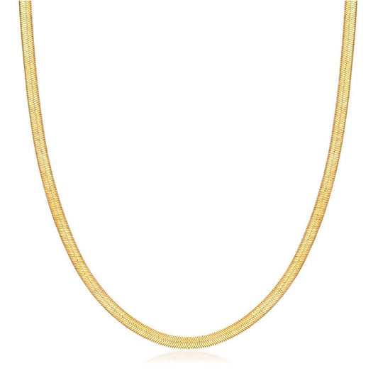 18K Gold Plated 4mm Herringbone Necklace