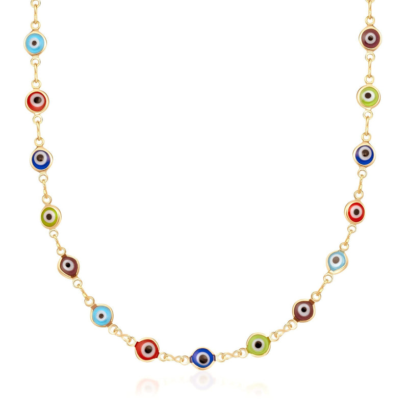 18K Gold Plated Evil Eye Necklace - Made In Brazil