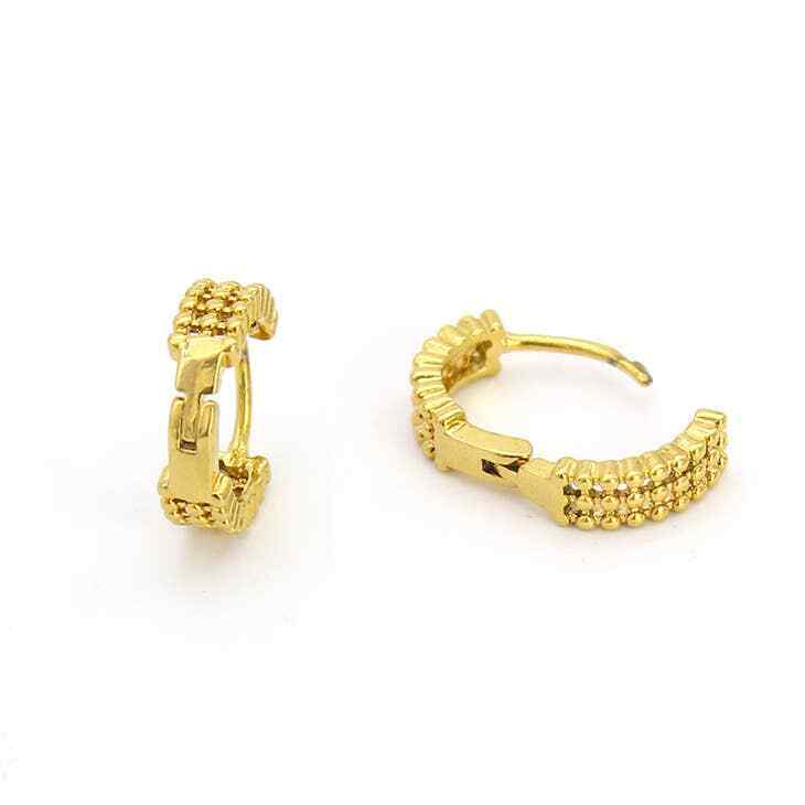 18K Gold Plated 3 Row Design Huggee Earring's