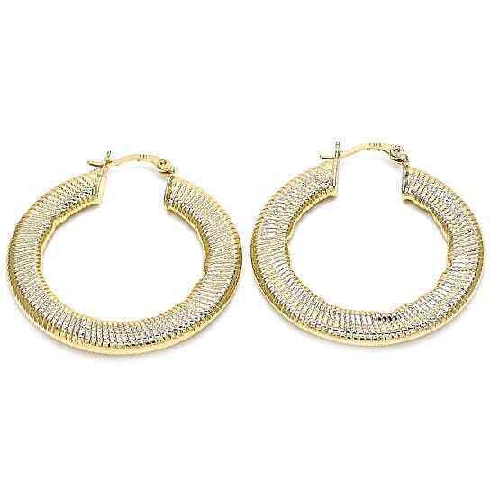 Gold Plated Flat Hoop Earrings