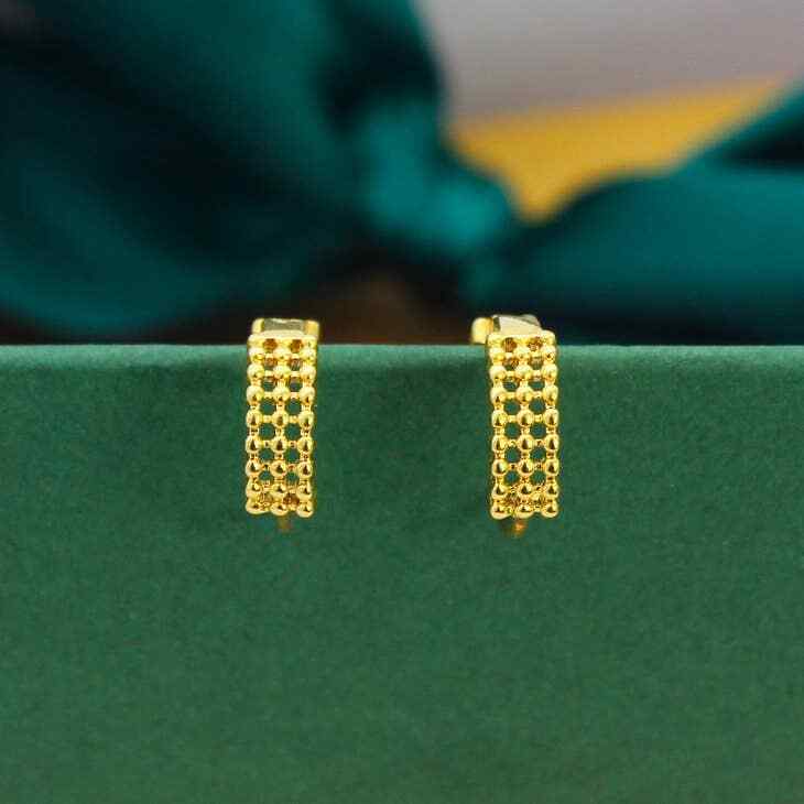 18K Gold Plated 3 Row Design Huggee Earring's