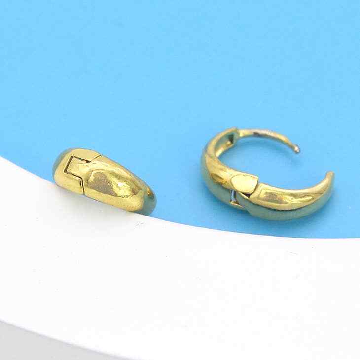 18K Gold Plated Plain Huggee Earring's