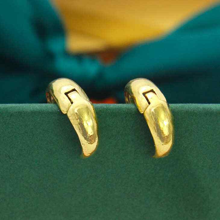 18K Gold Plated Plain Huggee Earring's