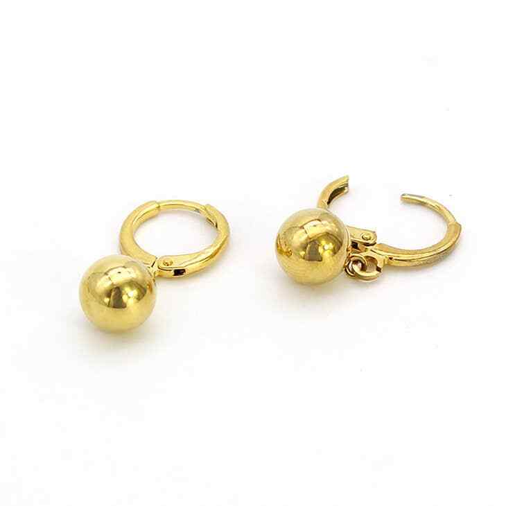 18K Gold Plated Classic Hanging Ball Earrings