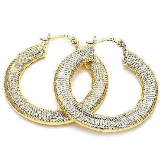 Gold Plated Flat Hoop Earrings