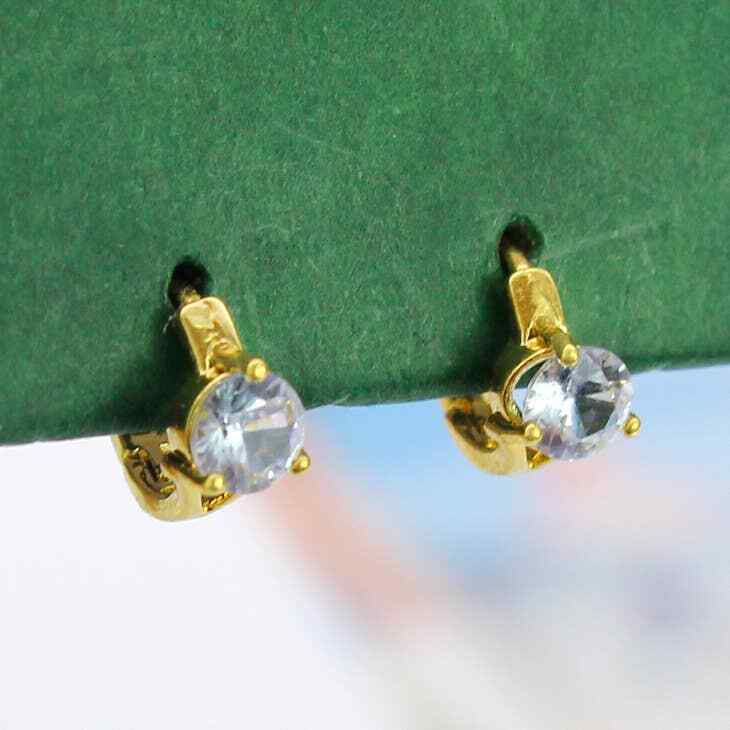 18K Gold Plated Classic Cubic Zirconia Huggee Earring's