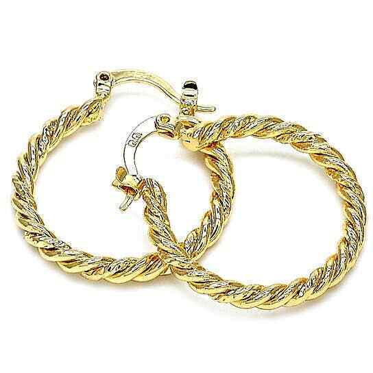 Gold-Plated Twist Hoop Earring