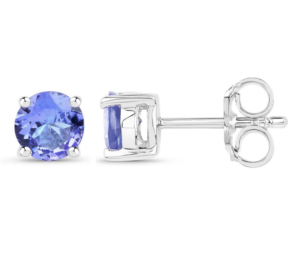 925 Sterling Silver Genuine Tanzanite Gemstone Earrings